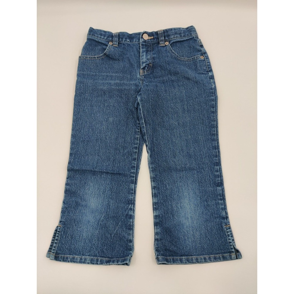 Gap Kids Girls Capri Stretch Jeans Medium Wash Denim Blue Size 10 Cropped Slit